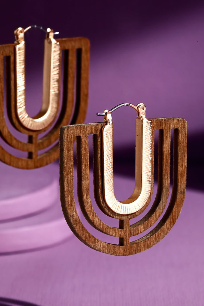 U-shaped Wooden Earrings