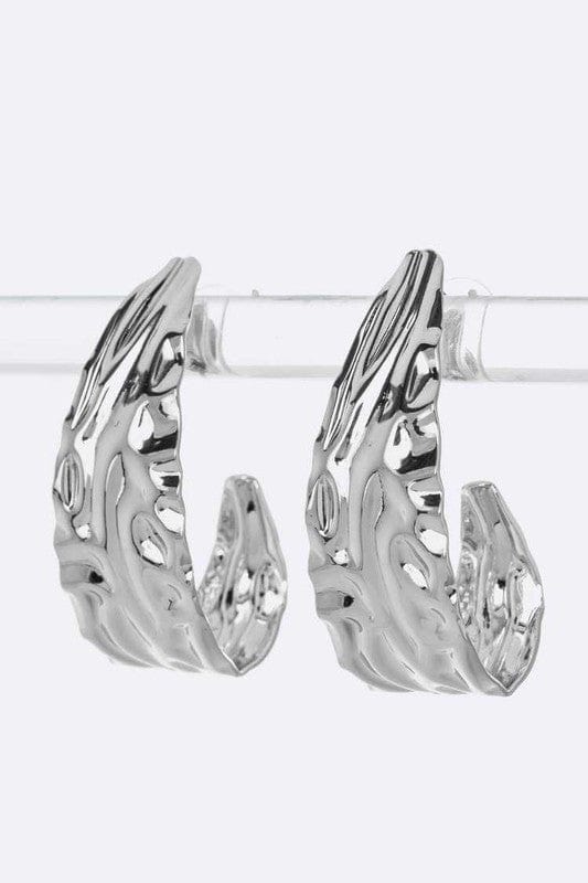 Textured Hoops - Silver - SwishHer
