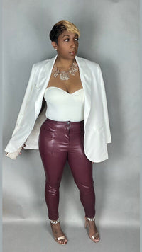 Vegan Leather Cigarette Pants - SwishHer