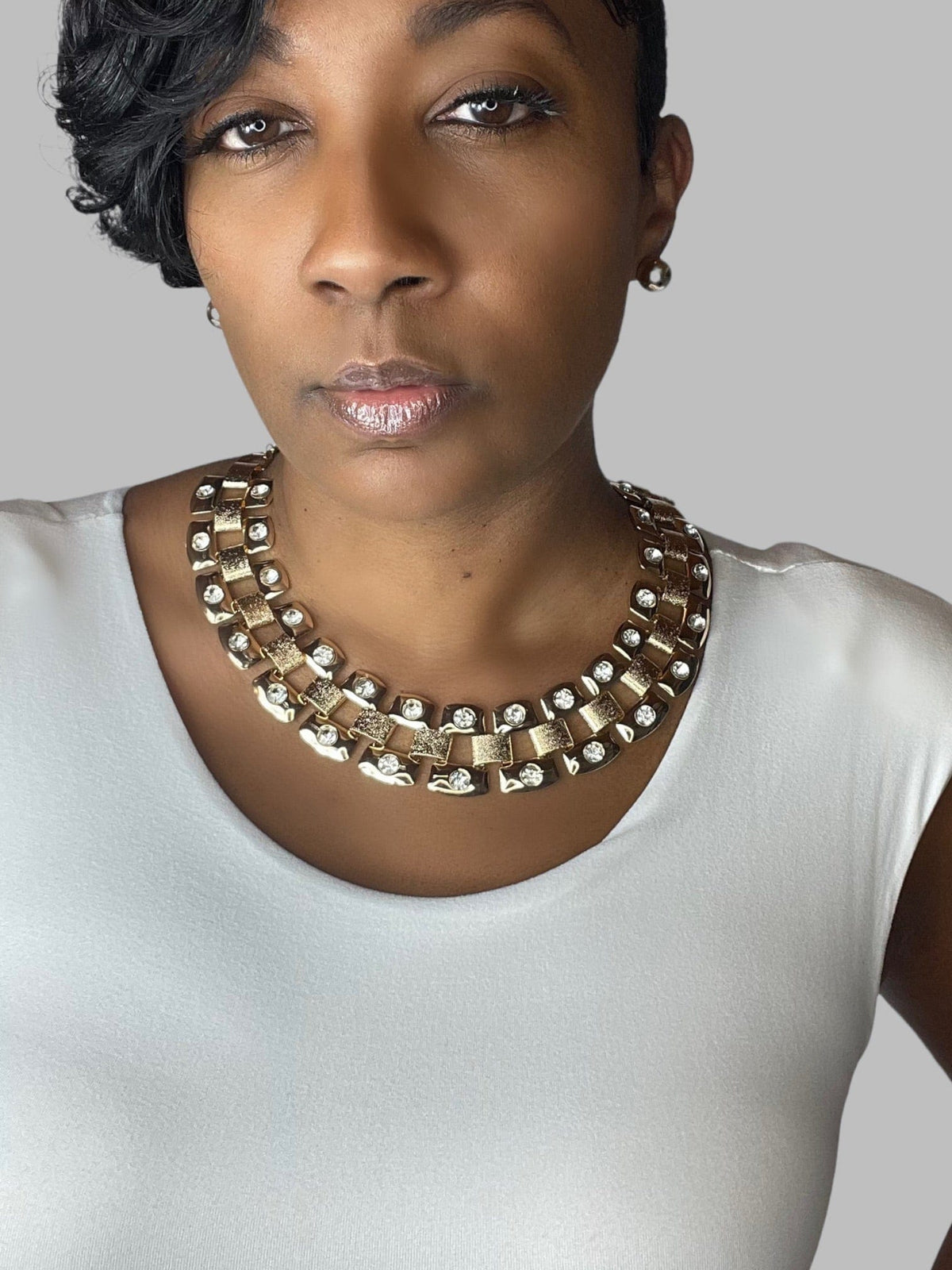 Crystal Collar - Gold - SwishHer