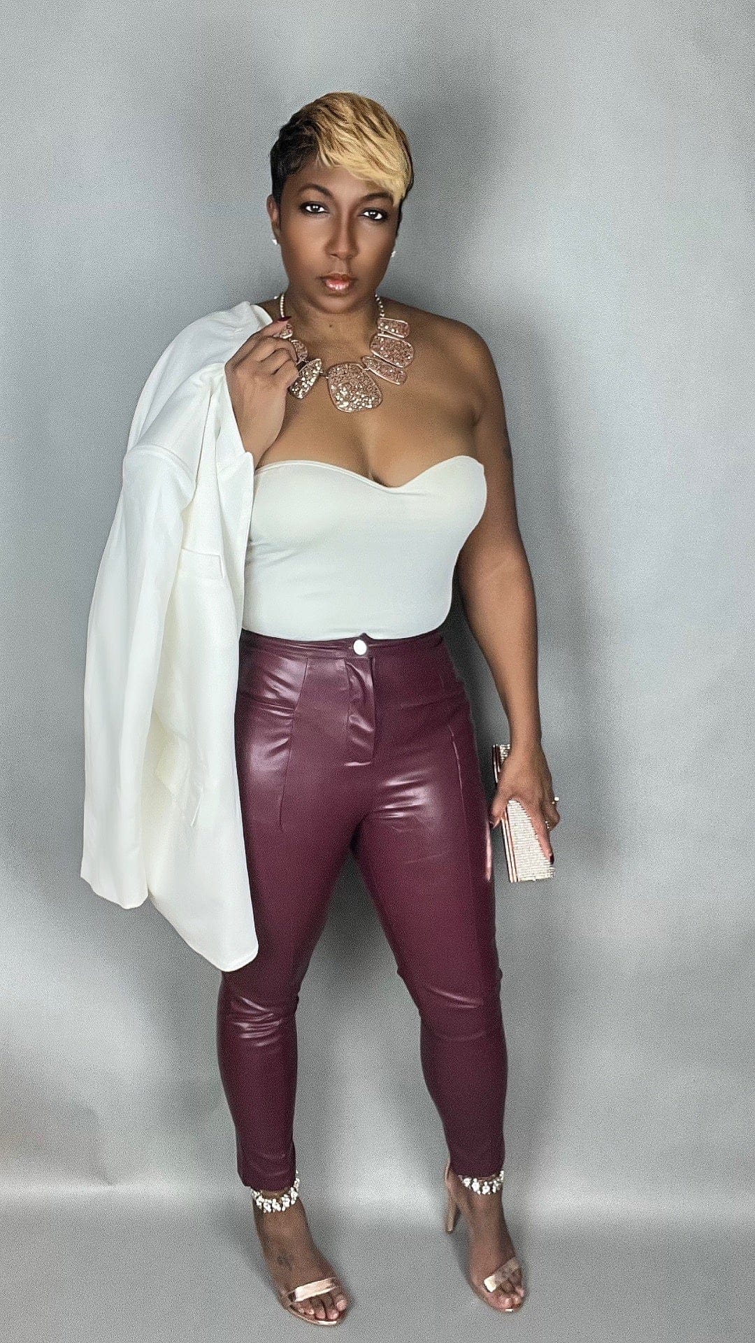 Vegan Leather Cigarette Pants - SwishHer