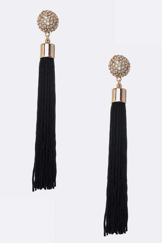 Crystal Swing Tassel - Black - SwishHer